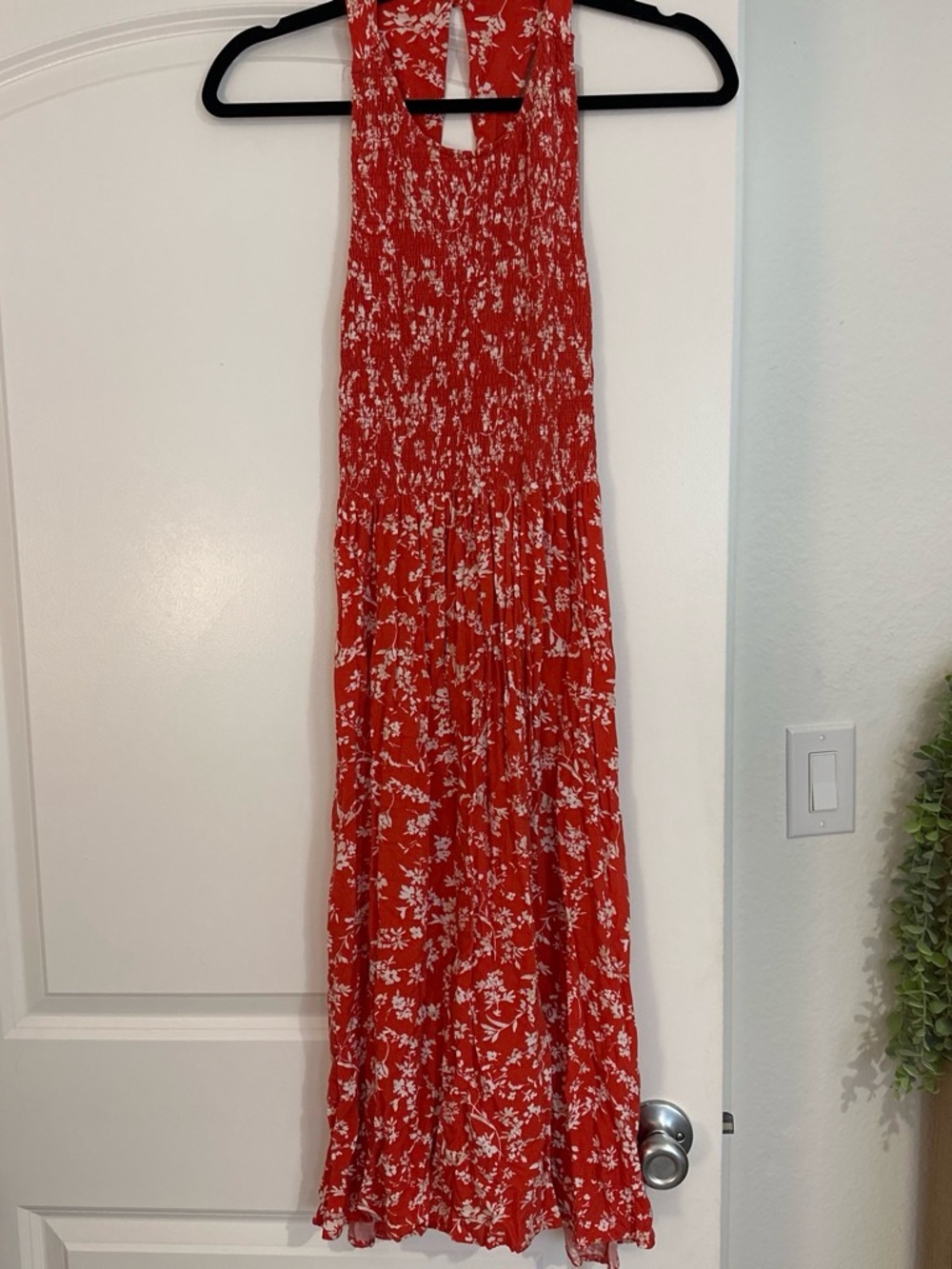 Orange Floral Midi Dress - Women